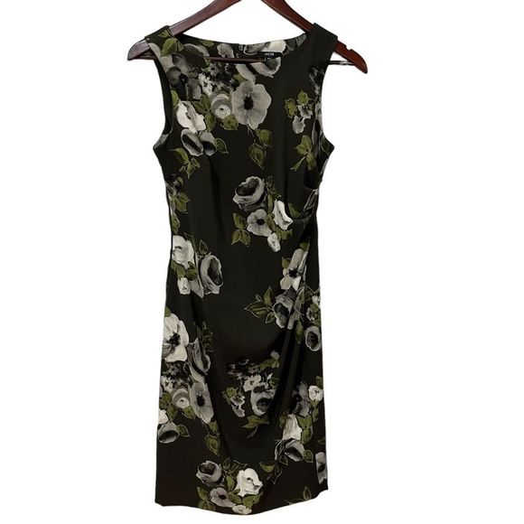 Jacob green dress with all over floral print sleeveless zip up back size small - Picture 2 of 11